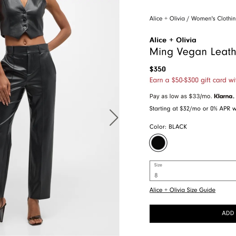 Alice + Olivia Ming Faux Leather Pant - Picture 8 of 8